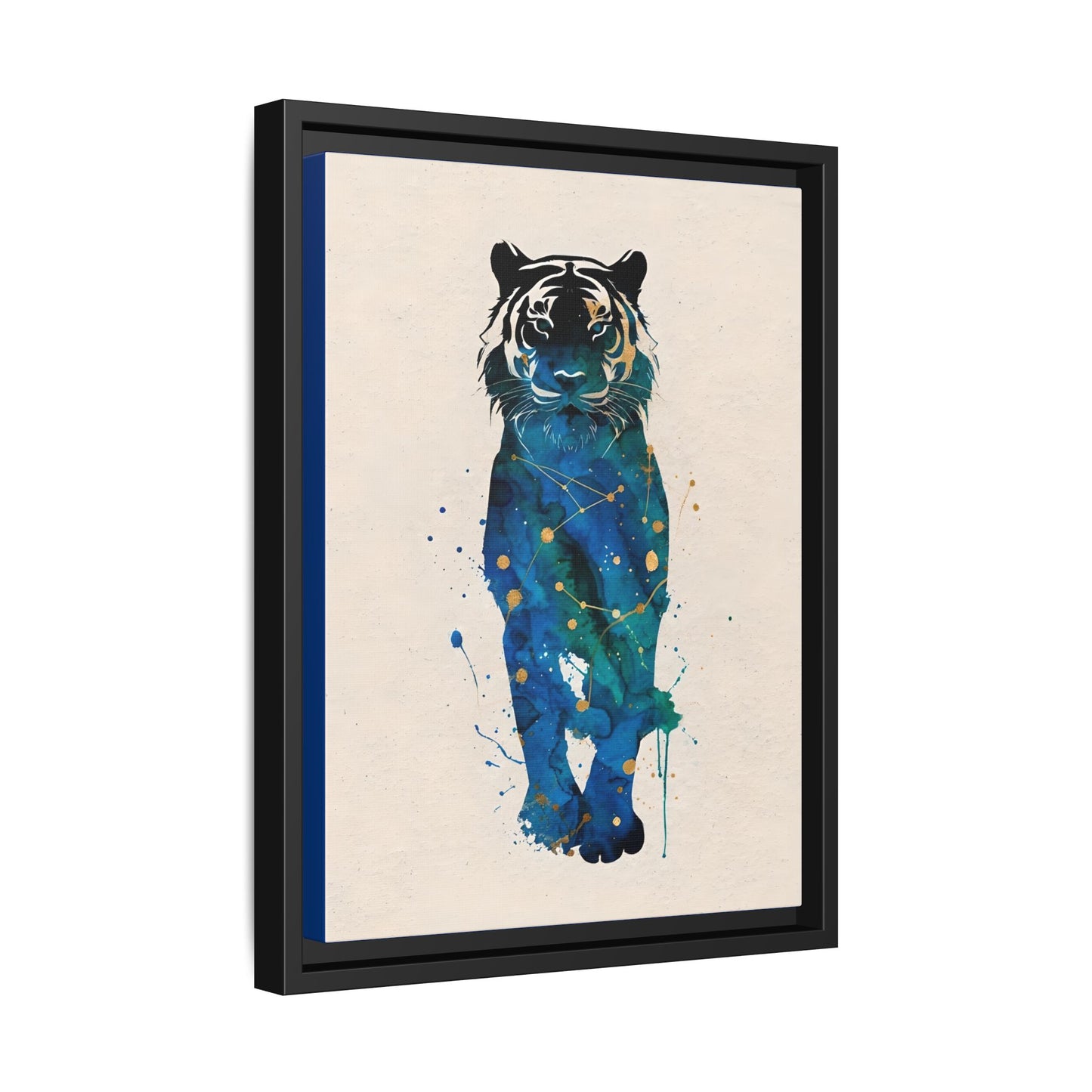 Watercolor Tiger Framed Canvas Art