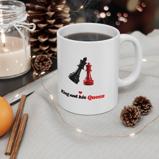 King and Queen Chess Ceramic Mug - Perfect Gift for Chess Lovers
