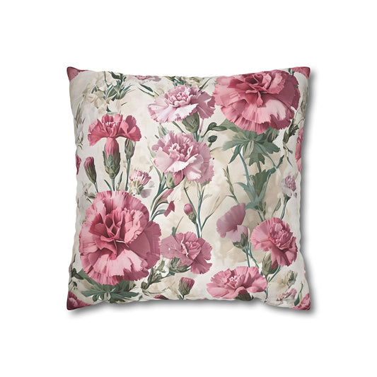 Floral Square Pillowcase - Vintage Garden Design