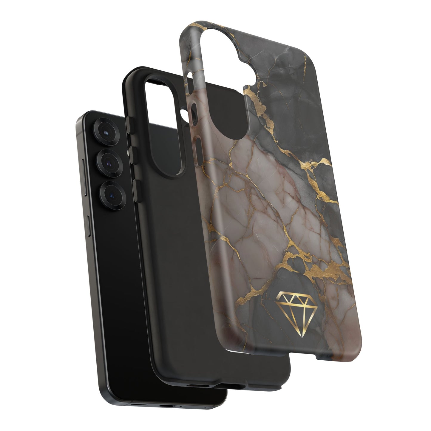 Elegant Marble Phone Case with Gold Accent