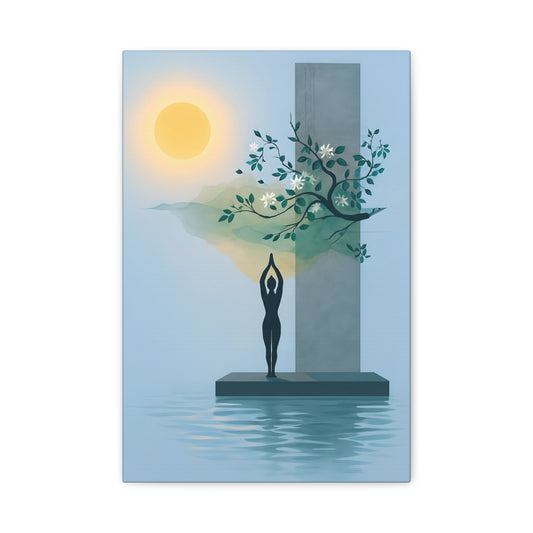 Serene Yoga Canvas Art, Meditative Wall Decor