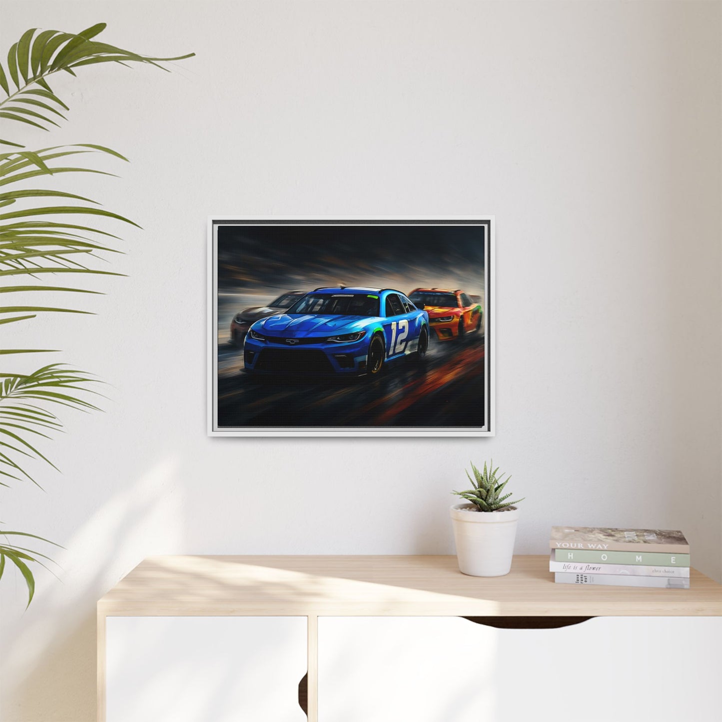 Canvas Print, Racing Art Wall Decor, Gift for Car Enthusiasts, Automotive Artwork, Home Office Decoration, Framed Matte Wall Art