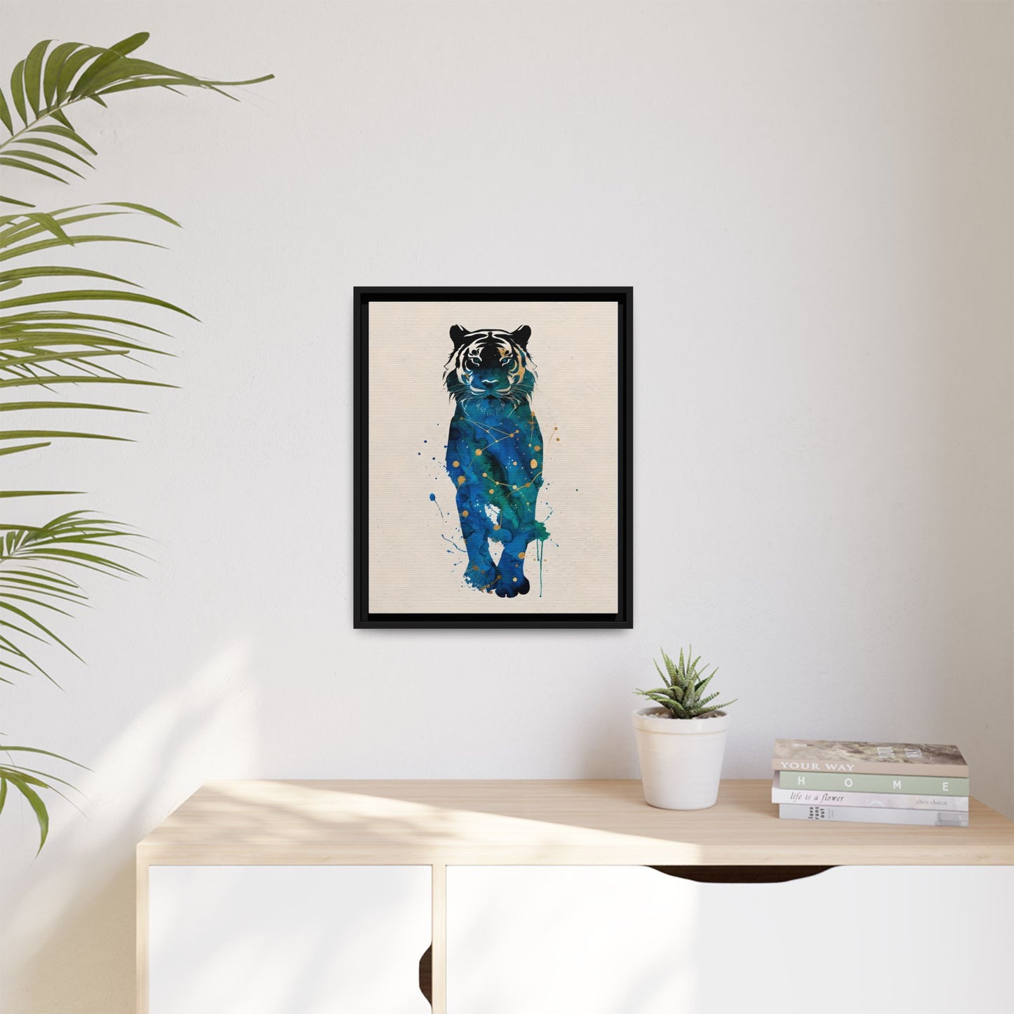 Watercolor Tiger Framed Canvas Art