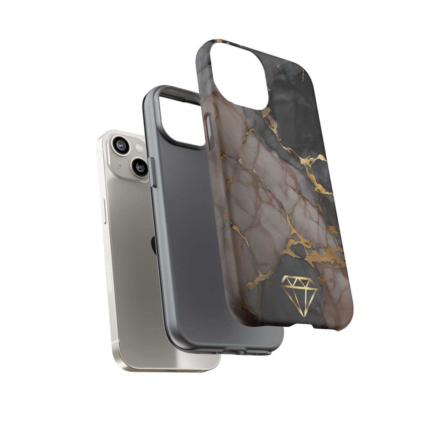 Elegant Marble Phone Case with Gold Accent