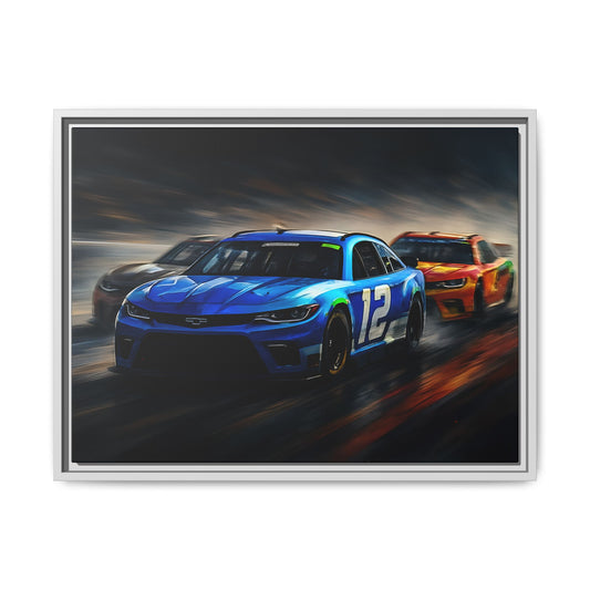 Canvas Print, Racing Art Wall Decor, Gift for Car Enthusiasts, Automotive Artwork, Home Office Decoration, Framed Matte Wall Art