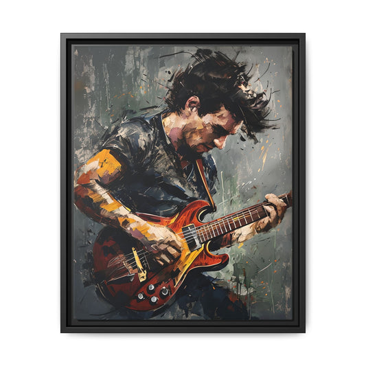 Musical Passion Framed Canvas - Colorful Guitar Art