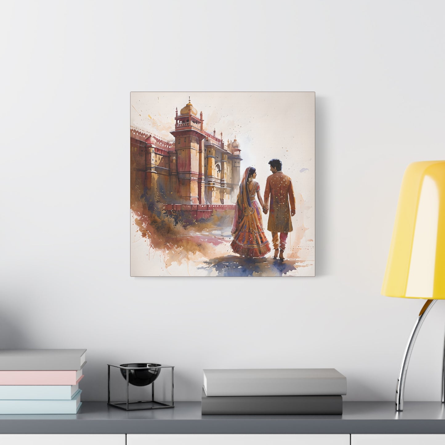 Couple Walking Along the Rajasthan Palaces