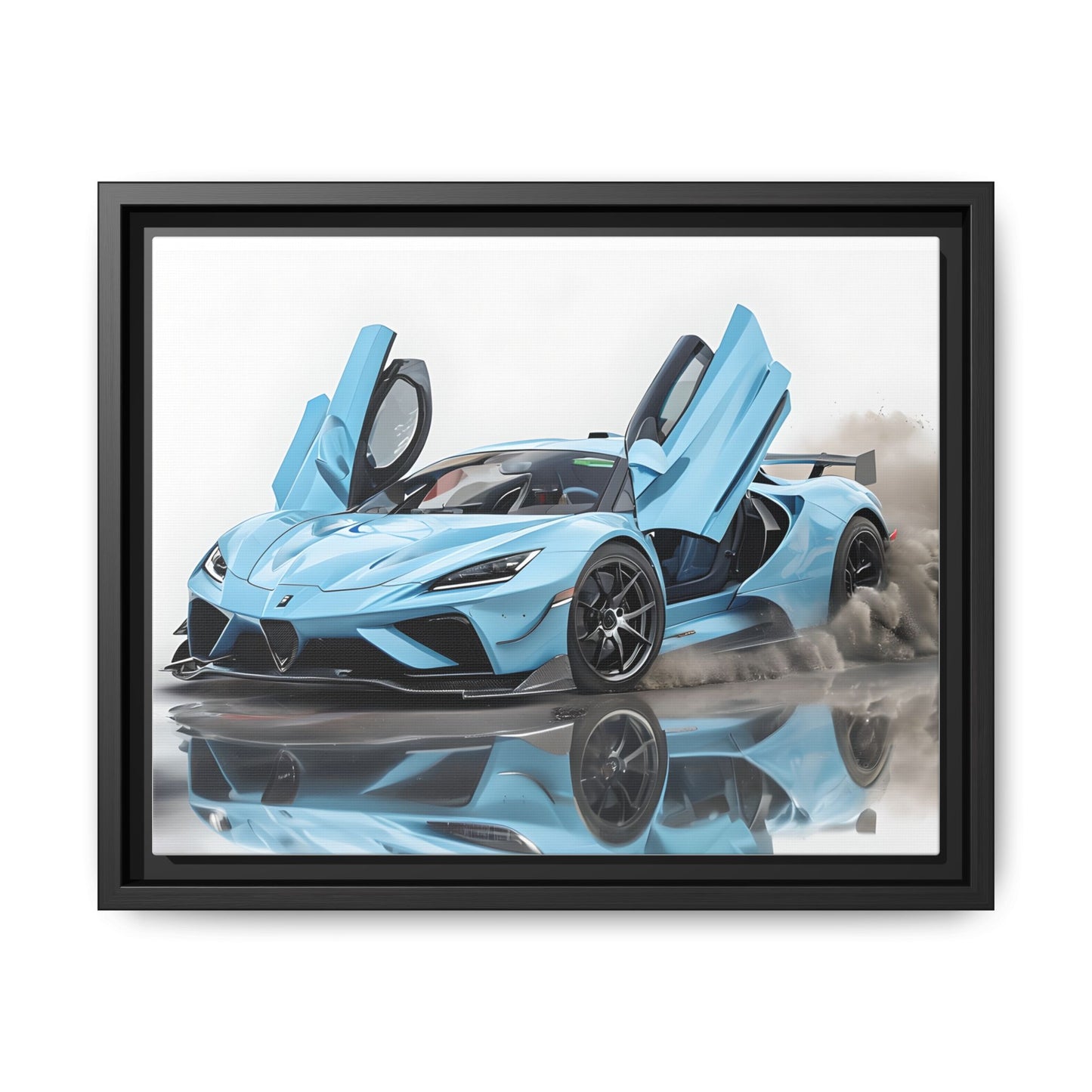 Light Blue Supercar Framed Automotive
