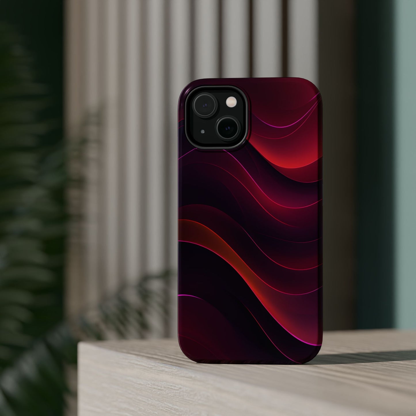 Abstract Wavy Design - Vibrant Magnetic Tough Case for iPhone