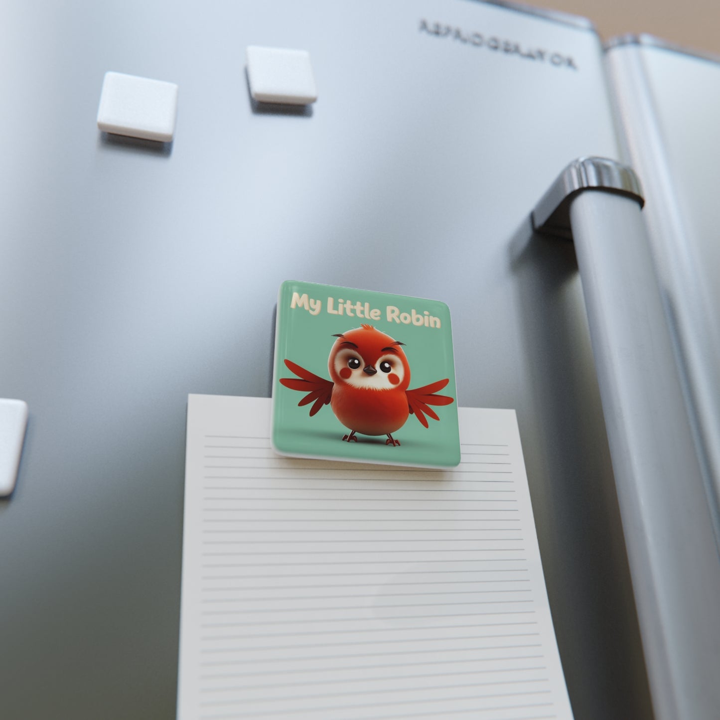 Cute My Little Robin Square Porcelain Magnet