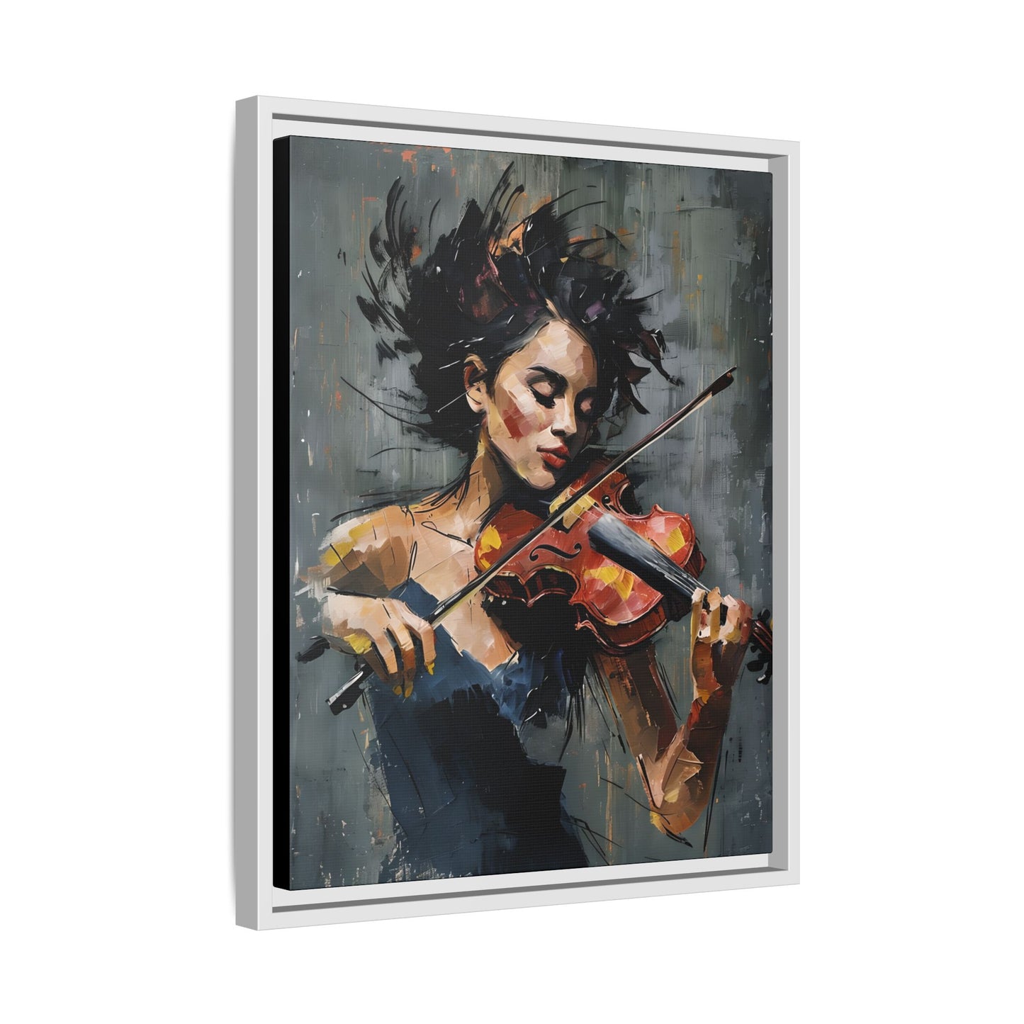 Dynamic Violinist Performance Portrait Print