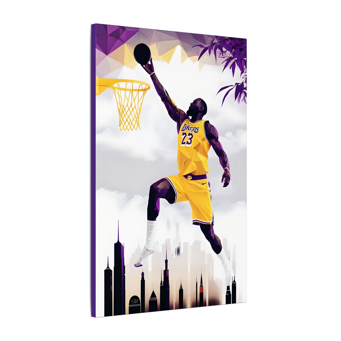Basketball Wall Art, LeBron James Dunk Canvas Print