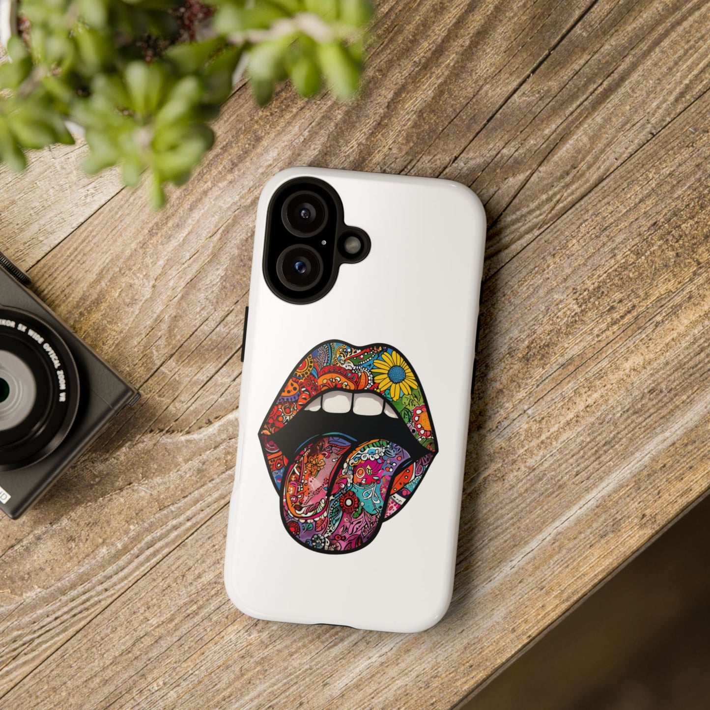 Colorful Floral Mouth Phone Case - Tough Cases for Unique Style