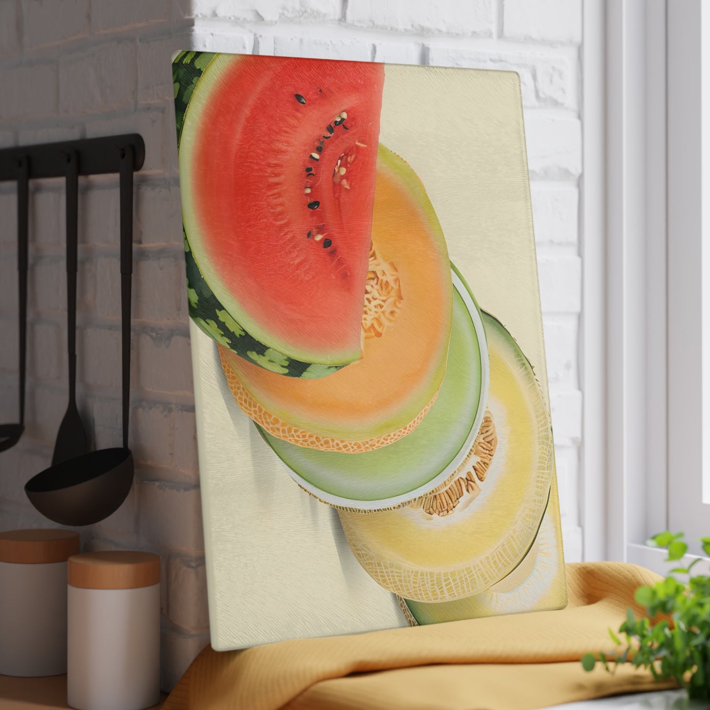 Colorful Fruit Glass Cutting Board
