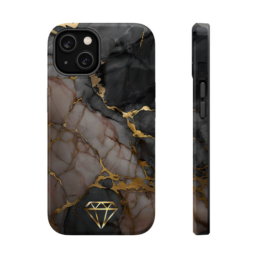 Elegant Marble Magnetic Tough Case with Gold Accents