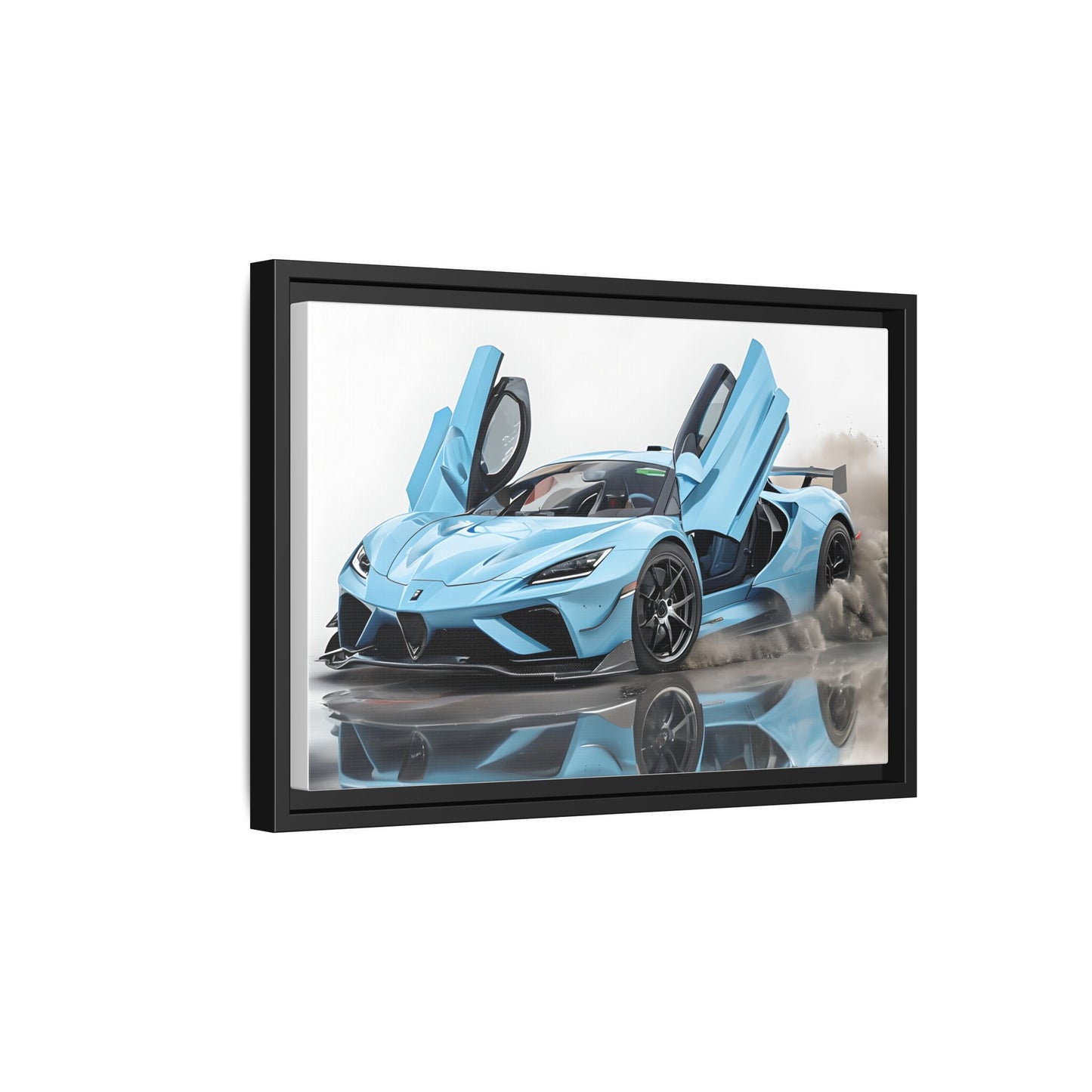 Light Blue Supercar Framed Automotive