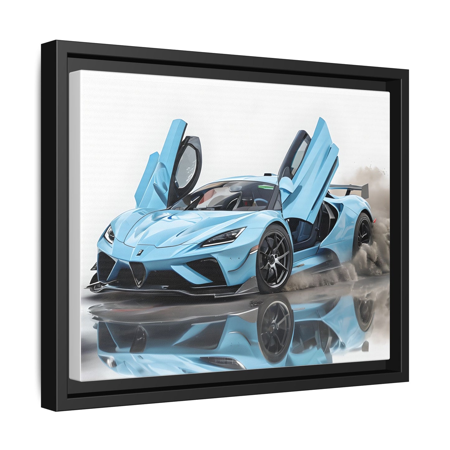 Light Blue Supercar Framed Automotive