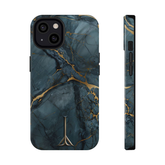 Luxury Sapphire Marble Impact-Resistant Phone Case | Stylish and Durable