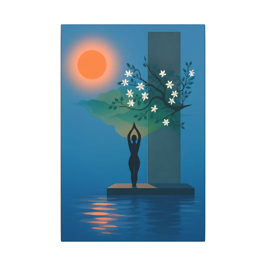 Serene Yoga Canvas Art, Meditative Wall Decor