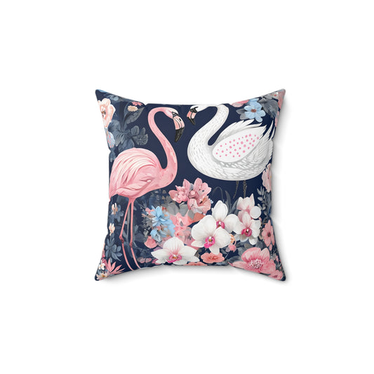 Flamingo Floral Pillow