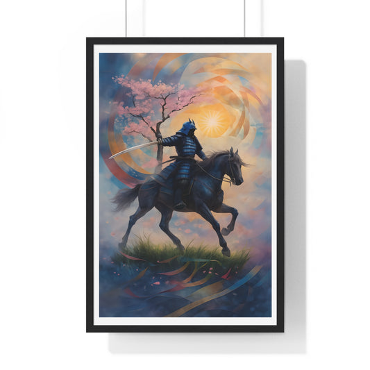 Dreamlike Samurai Poster, Horse Wall Art, Japanese Art Print