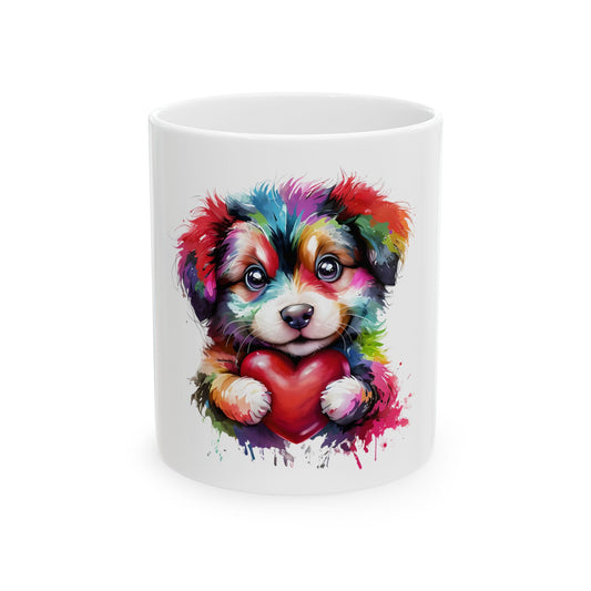 Cute and Colorful Puppy Ceramic Mug