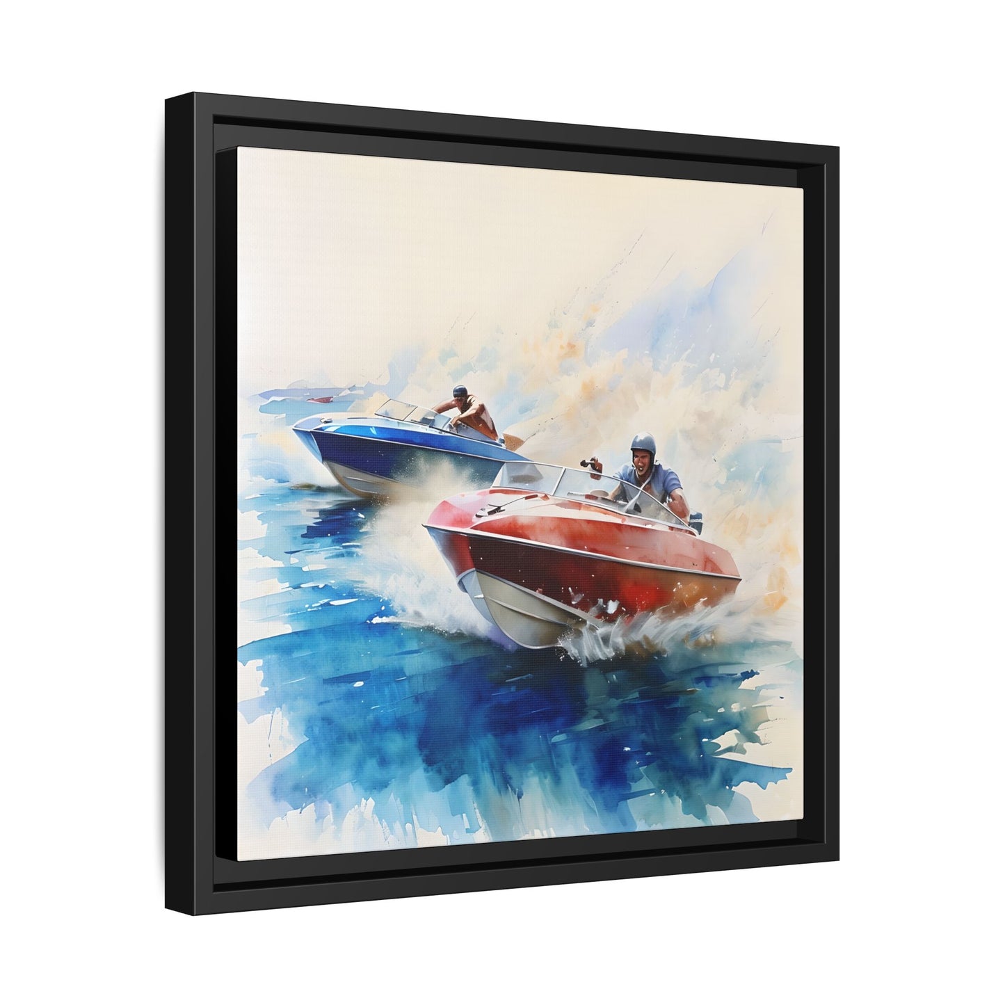 Watercraft Racing Framed Matte Canvas Art Print