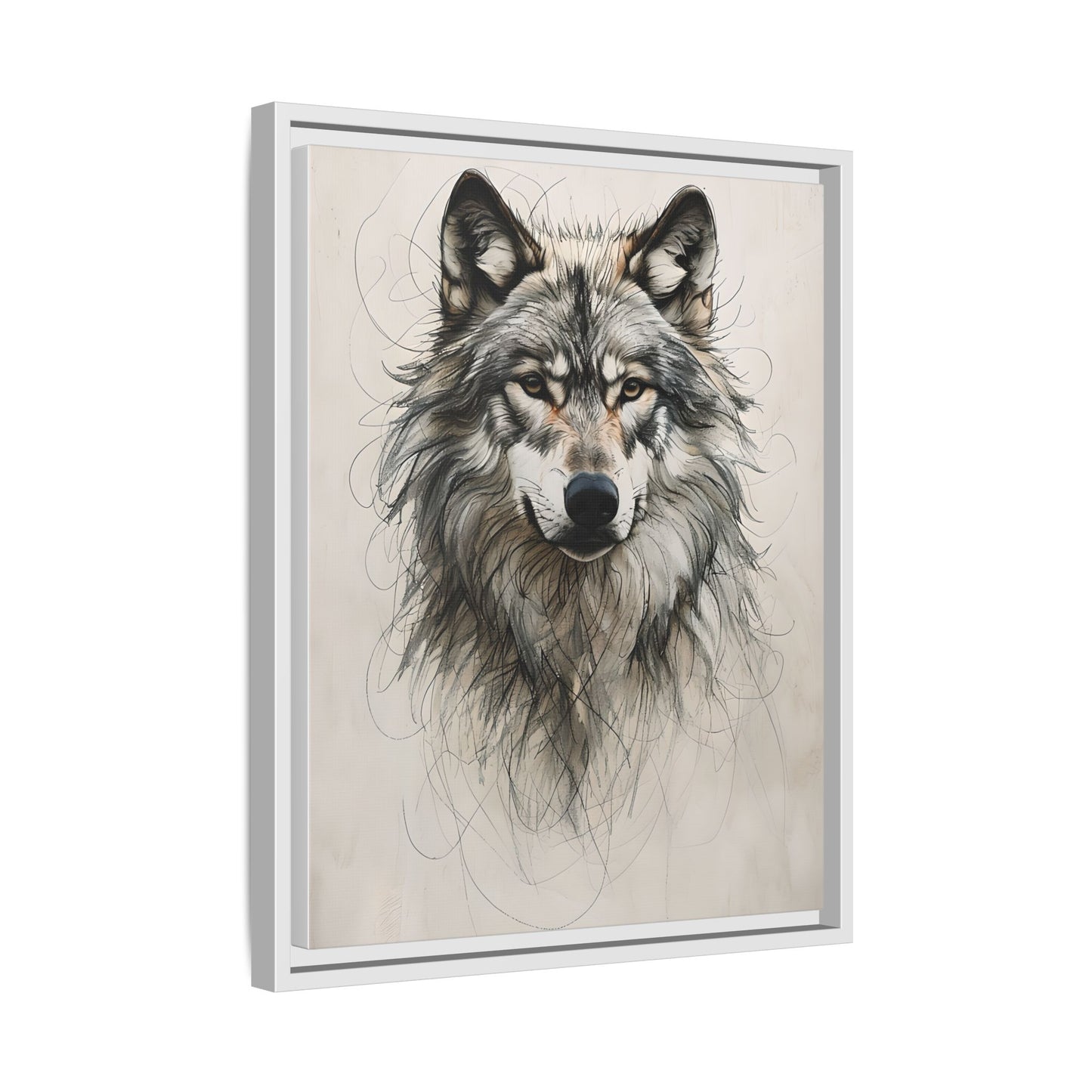 Wolf Art Print, Framed Wolf Canvas.