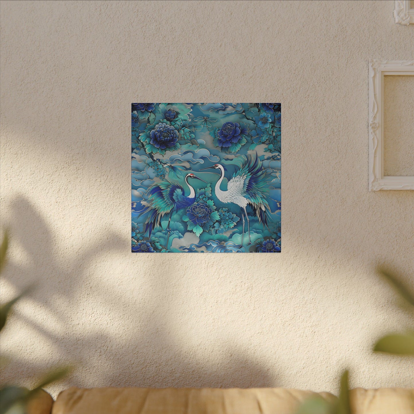 Serene Crane Art Canvas Print