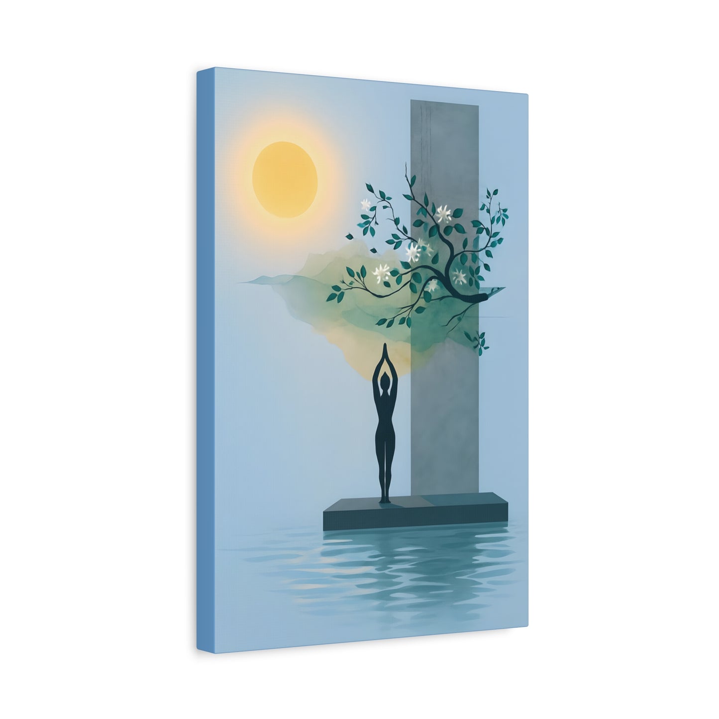 Serene Yoga Canvas Art, Meditative Wall Decor