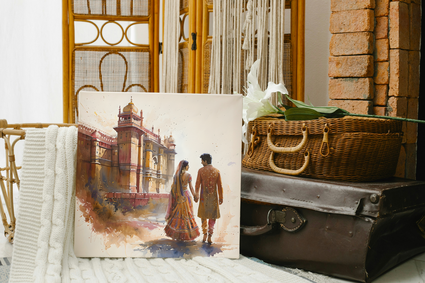 Couple Walking Along the Rajasthan Palaces