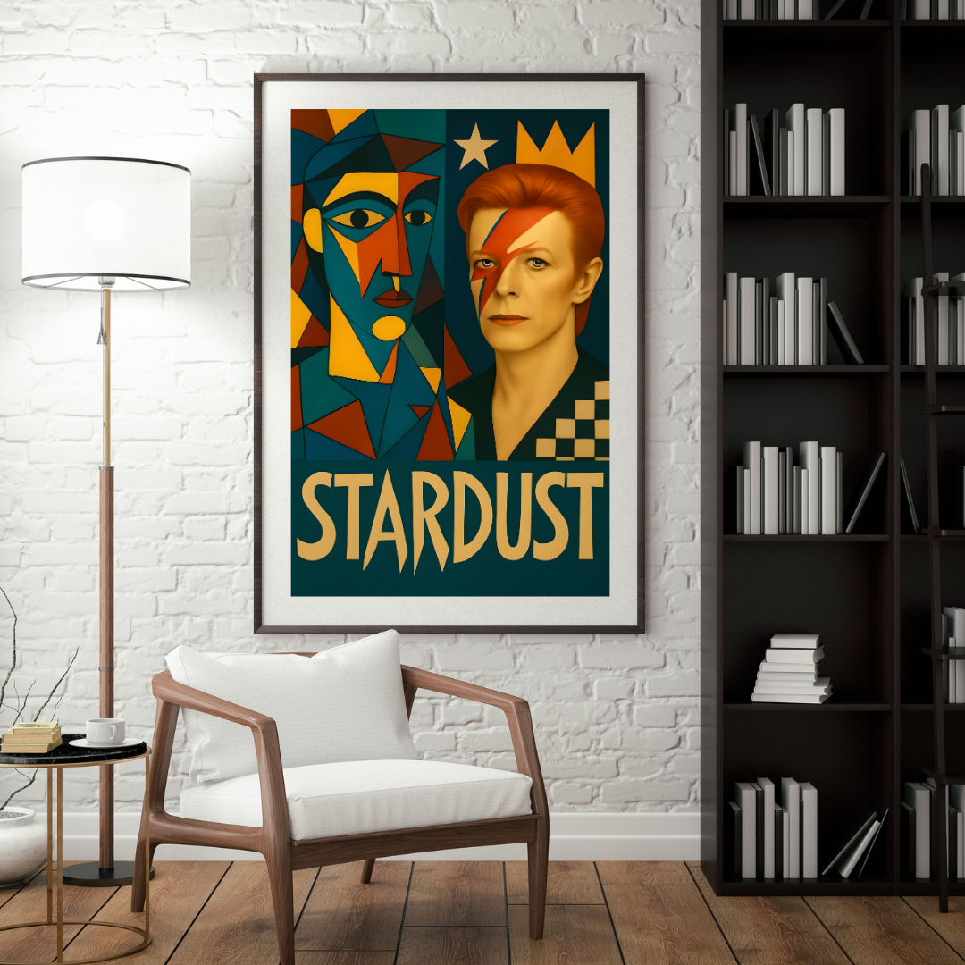 Abstract Expressionism David Bowie Framed Poster – Vivid Color Artwork