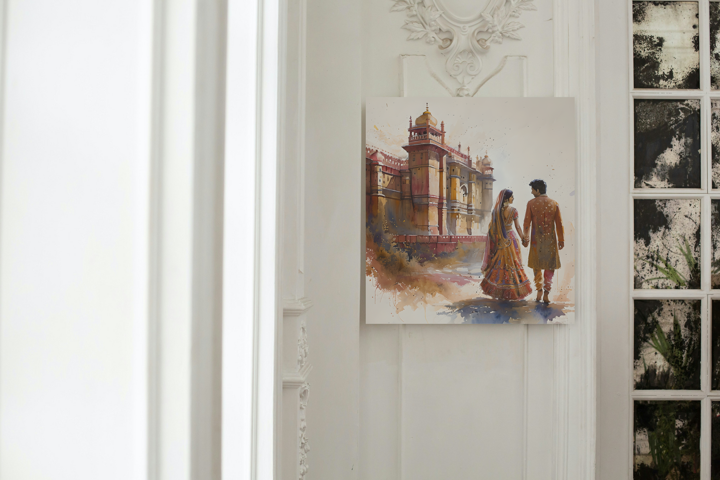 Couple Walking Along the Rajasthan Palaces