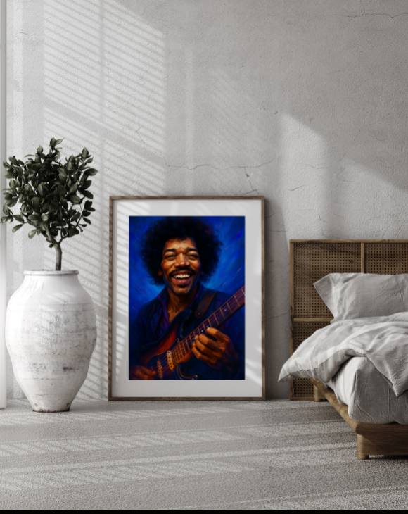 Jimi Hendrix Playing the Guitar Art Print