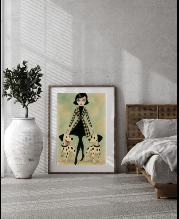 Chic Dog Art Canvas Print