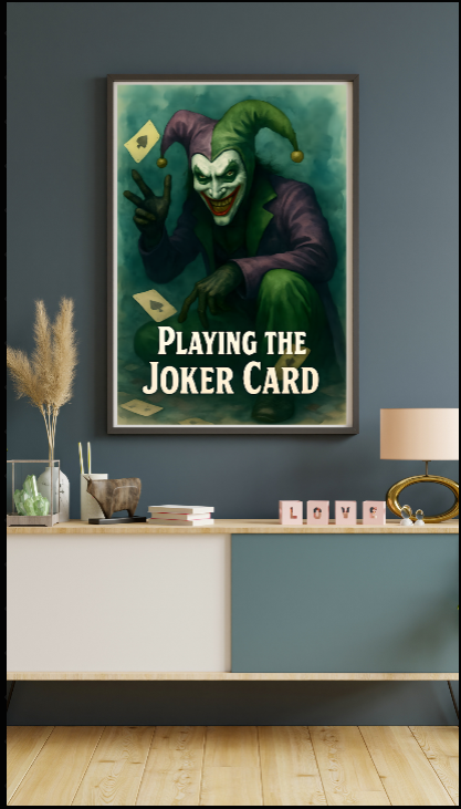 Gothic Joker Framed Poster, Joker Art Print