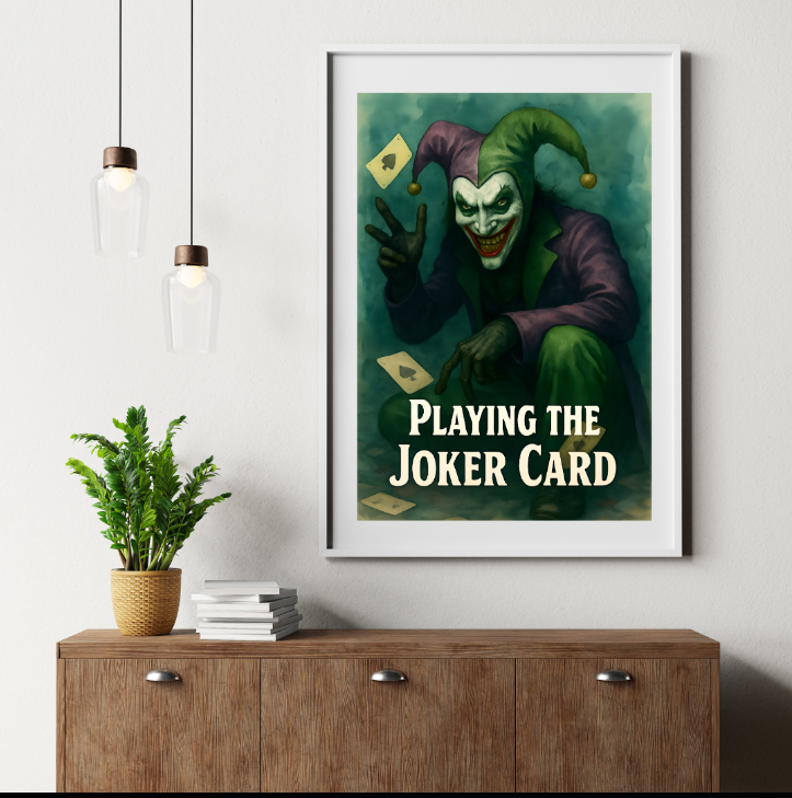Gothic Joker Framed Poster, Joker Art Print