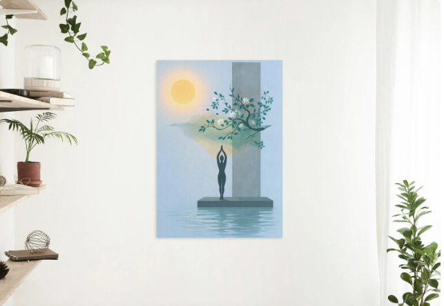 Serene Yoga Canvas Art, Meditative Wall Decor