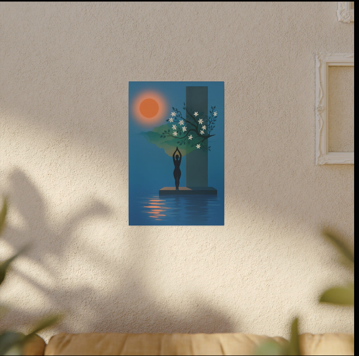Serene Yoga Canvas Art, Meditative Wall Decor