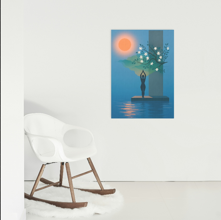 Serene Yoga Canvas Art, Meditative Wall Decor