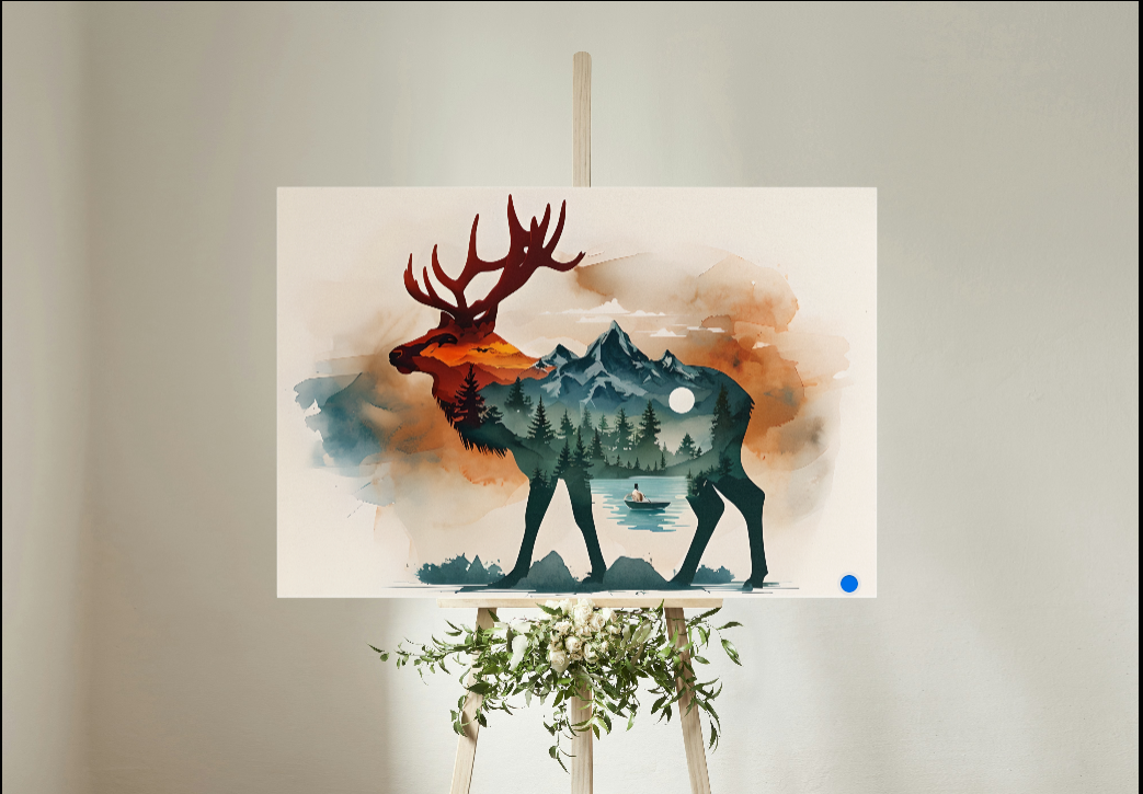 Serene Elk Profile Illustration Nature-Inspired