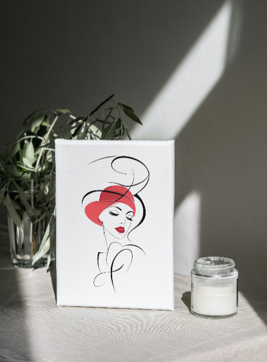 Minimalist portrait of a contemplative 1920s woman