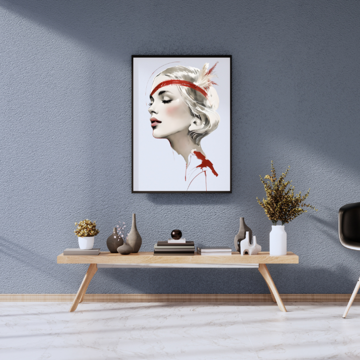 Minimalist 1920s Inspired Profile of a Woman