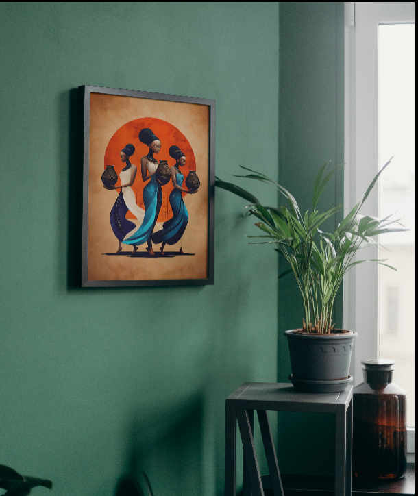 African Cultural Women Framed Print