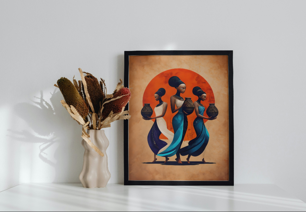 African Cultural Women Framed Print