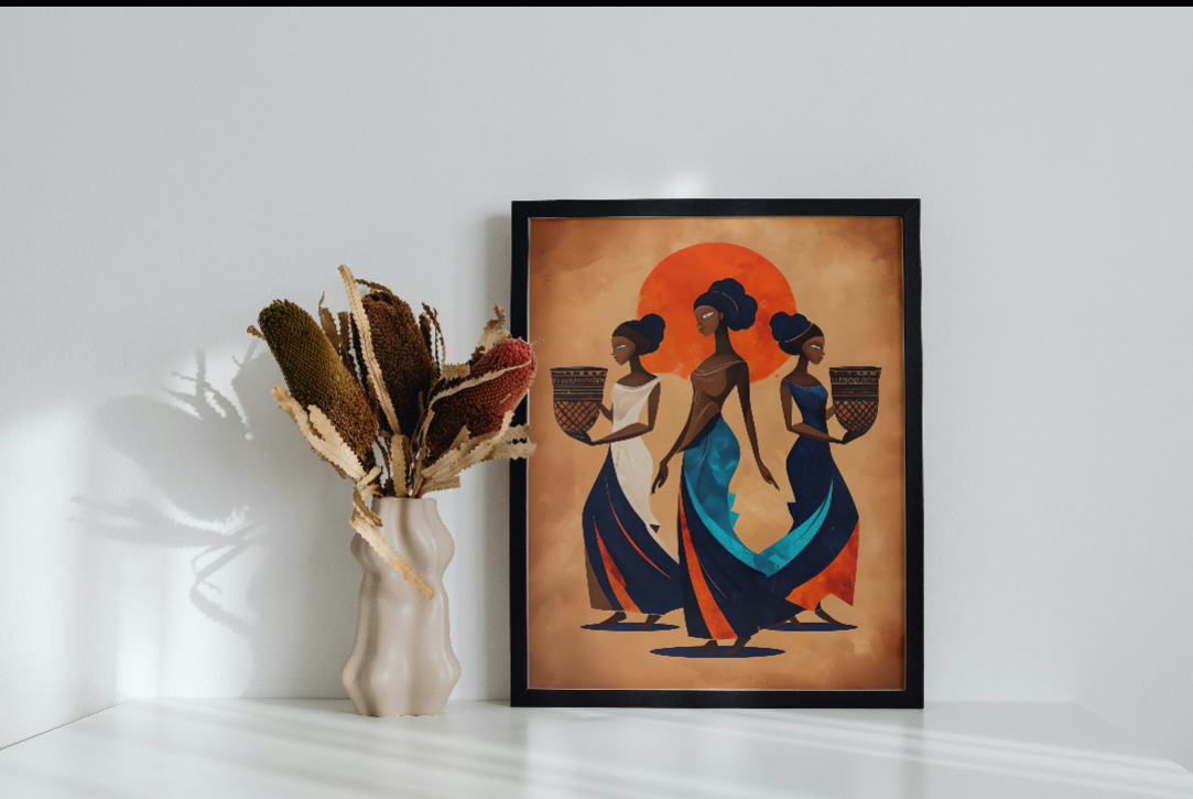 African Cultural Women Framed Print