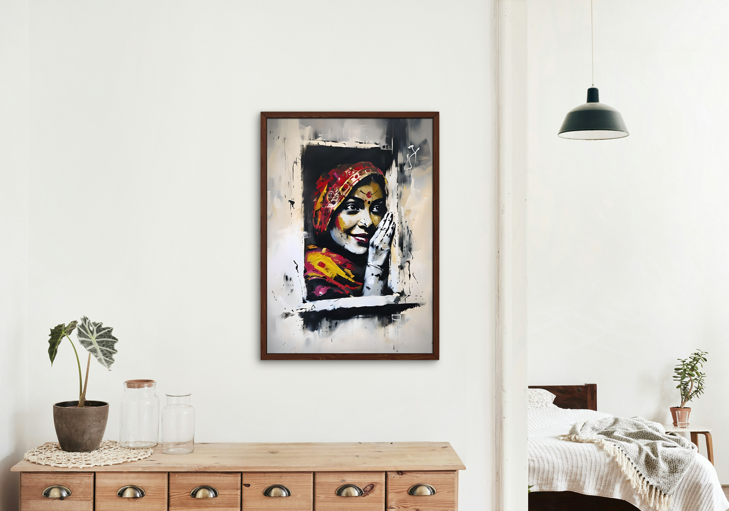 Framed Portrait of Rajasthan Woman – Urban Art Print