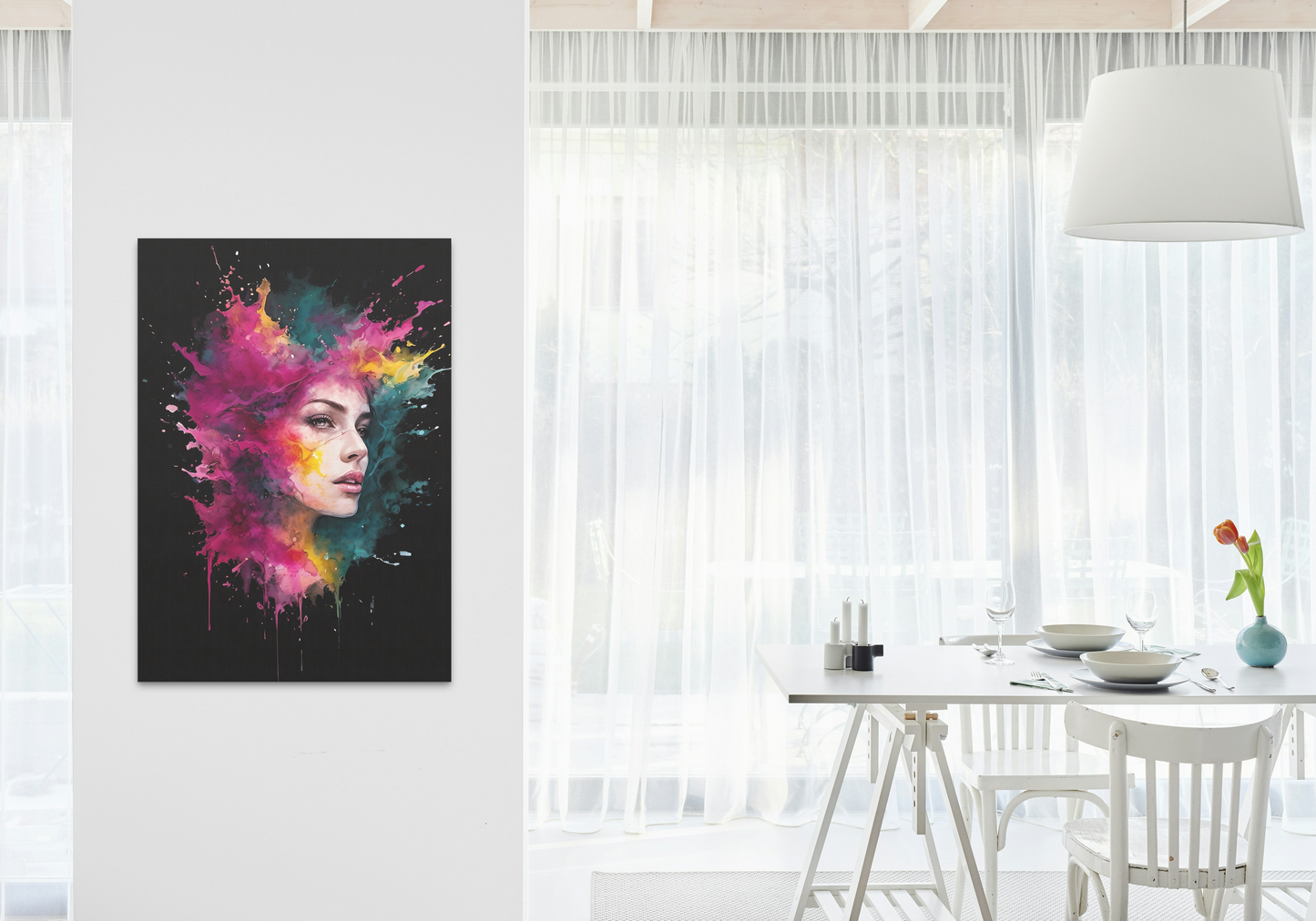 Abstract Splash Face Wall Print
