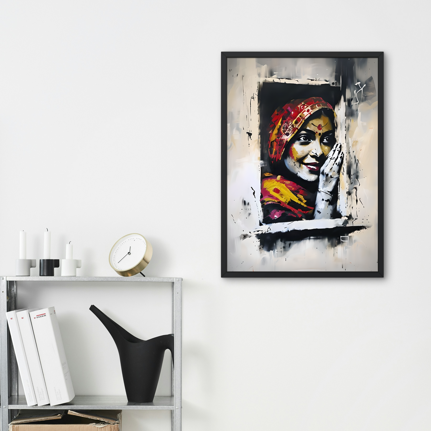 Framed Portrait of Rajasthan Woman – Urban Art Print